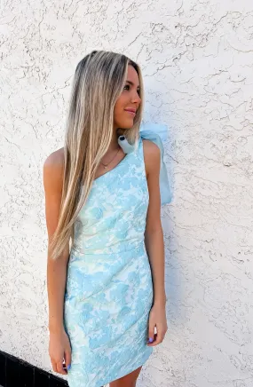 Blue One Shoulder Dress - Beaming Perfection