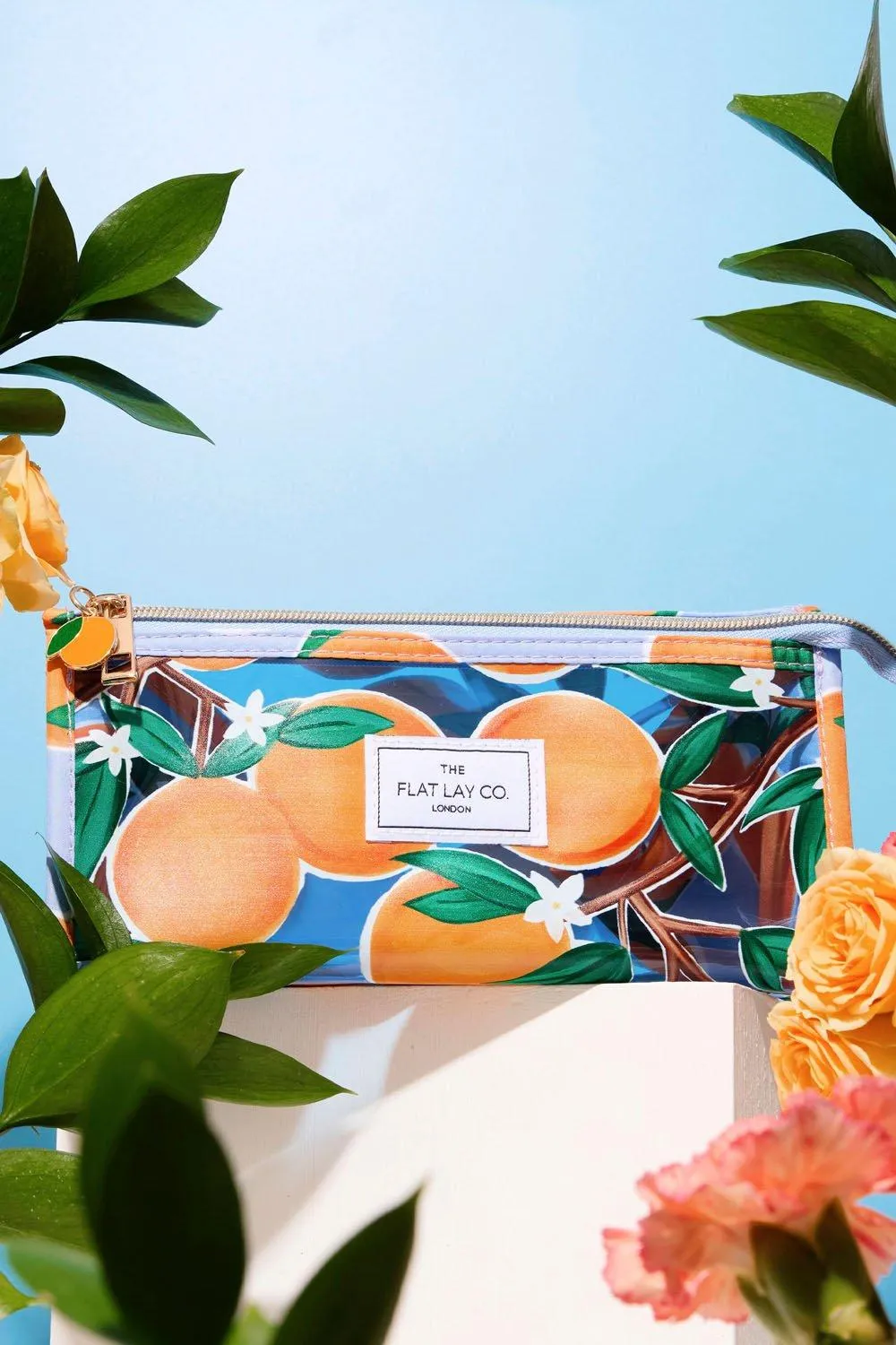 Beauty Tools | The Flat Lay Co. Jelly Open Flat Box Bag in Mediterranean Oranges | The Flat Lay Co