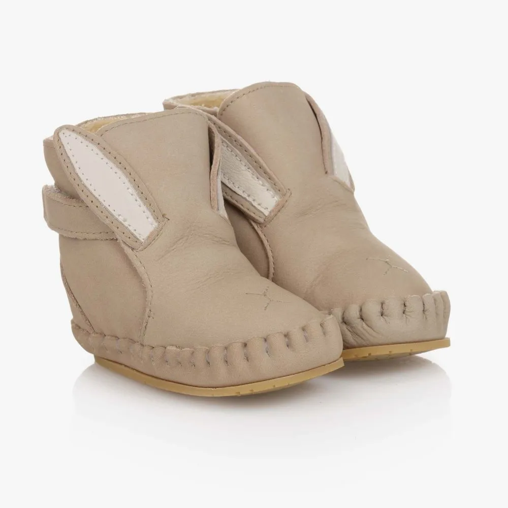 Bunny Boots Beige Leather