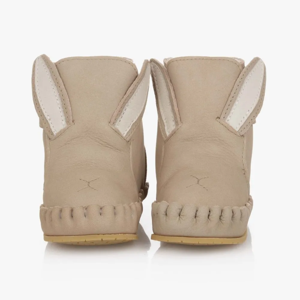 Bunny Boots Beige Leather