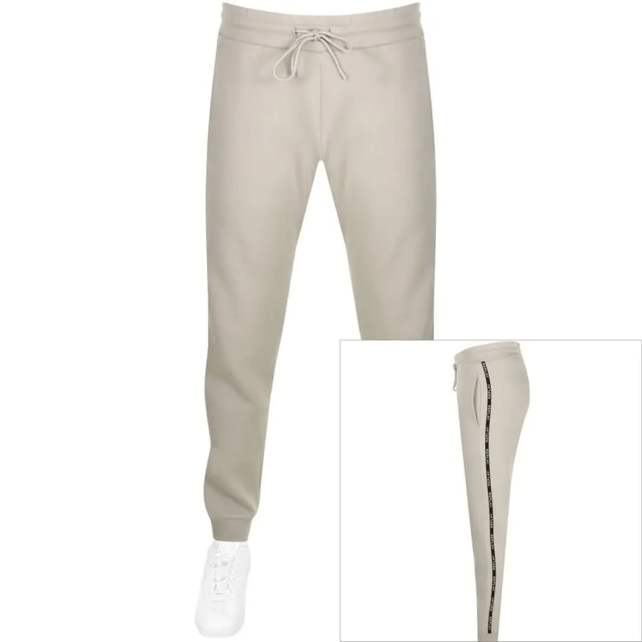 Beige Repeat Pattern Joggers