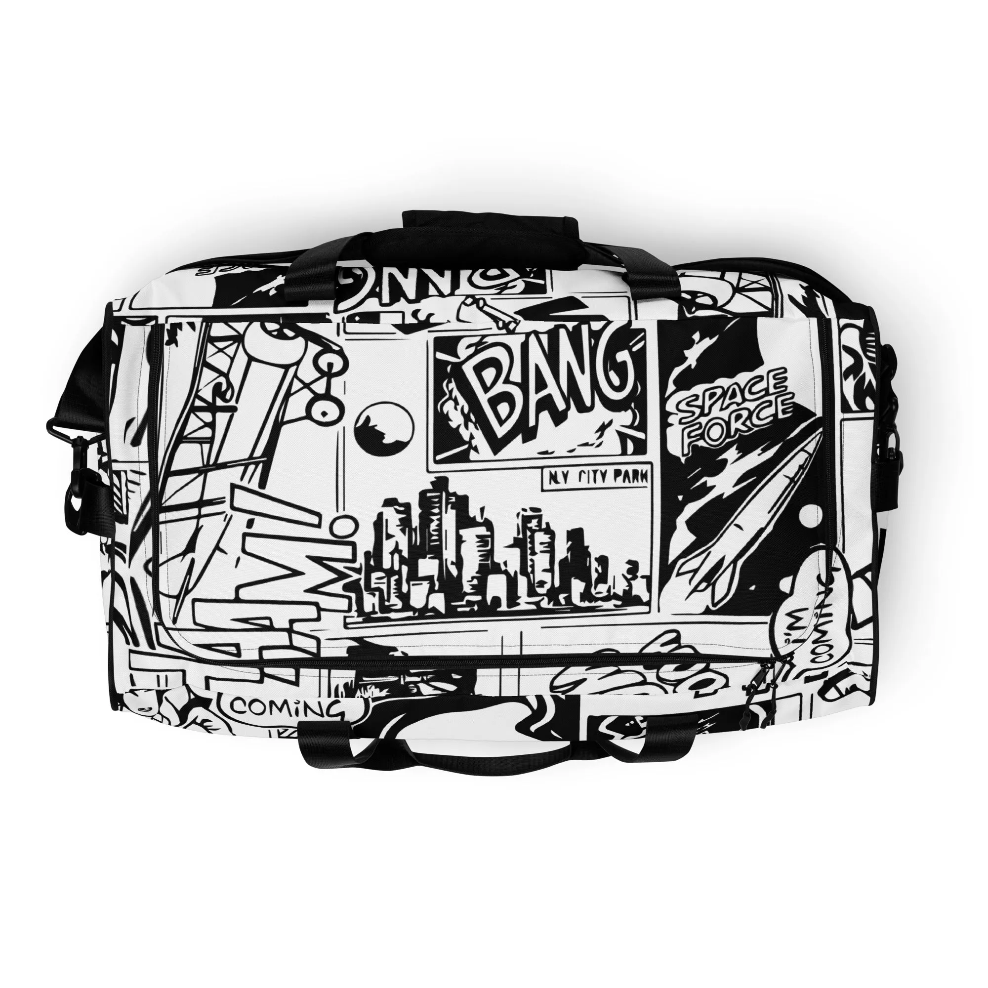 Black & White Comic Book Duffle Bag