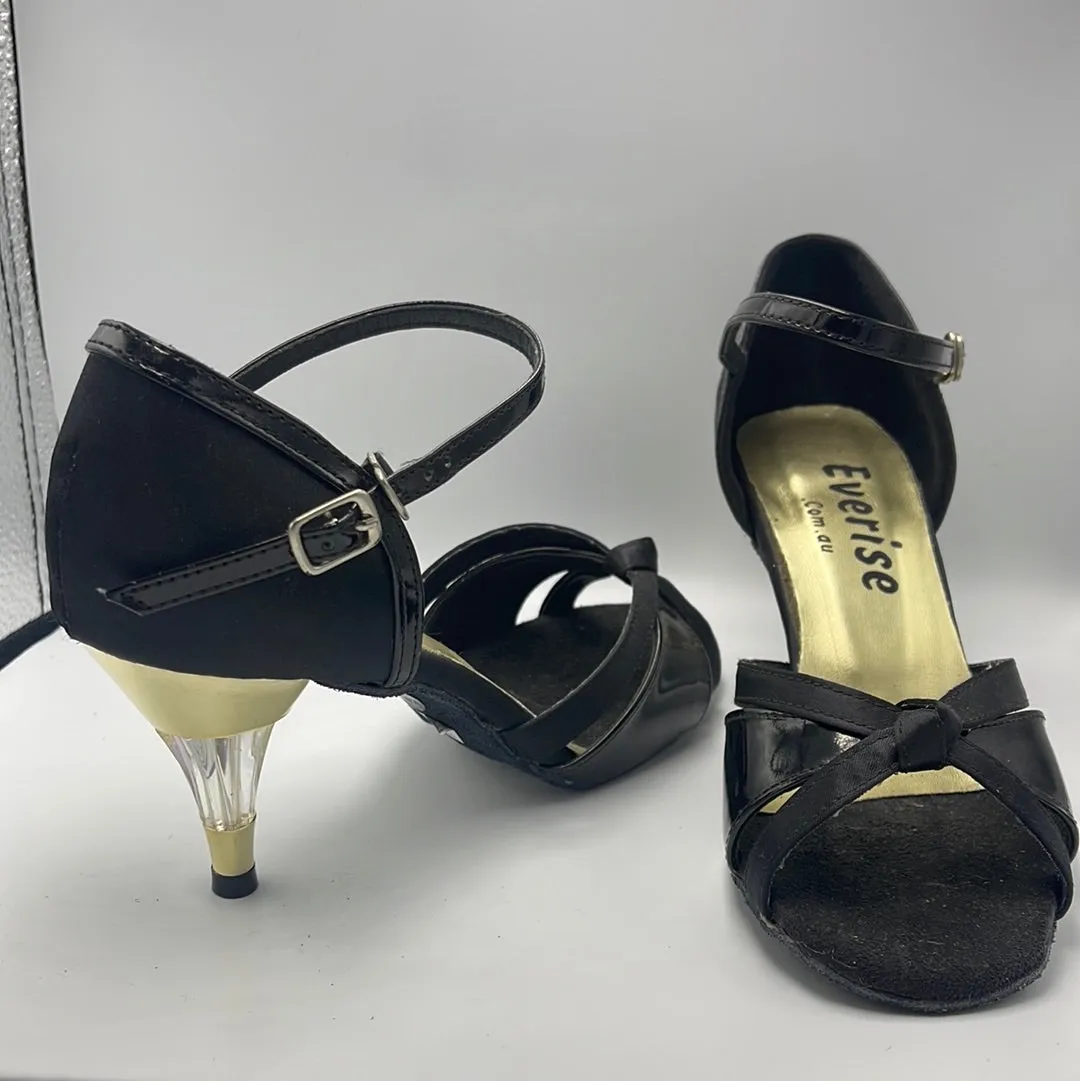 Black and Gold Crystal High Heel Shoe #174803