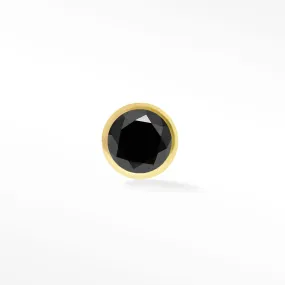 Black Diamond Earrings 2mm Yellow Gold Bezel Setting