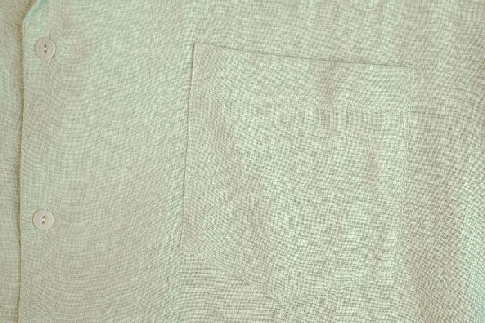 Spread Collar Shirt in Celadon Belgian Linen by Blluemade.