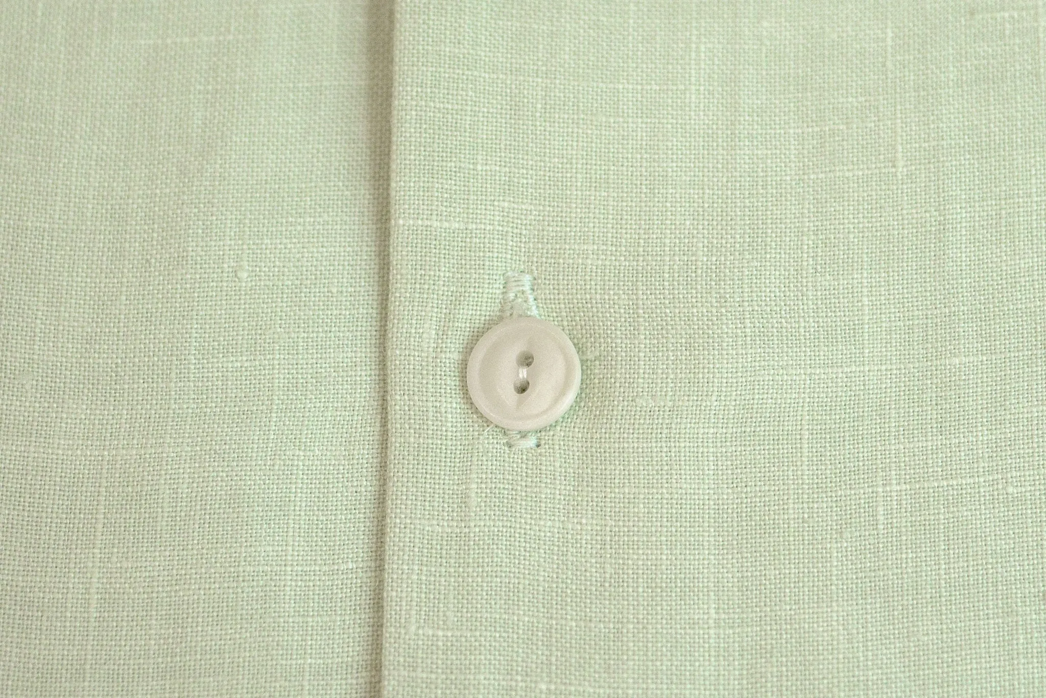 Spread Collar Shirt in Celadon Belgian Linen by Blluemade.