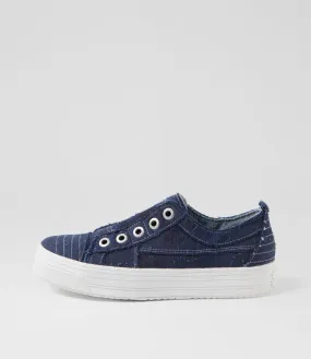 BLOWFISH Superplay Indigo Linen Sneakers