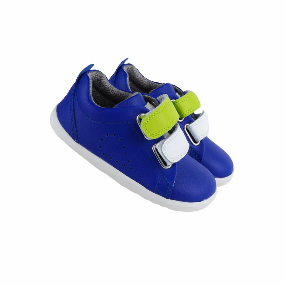 Bobux Step Up Grass Court Switch Blueberry (Lime + White) Trainer