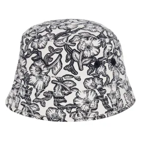 Black Floral Aloha Bob Hat for Kids,