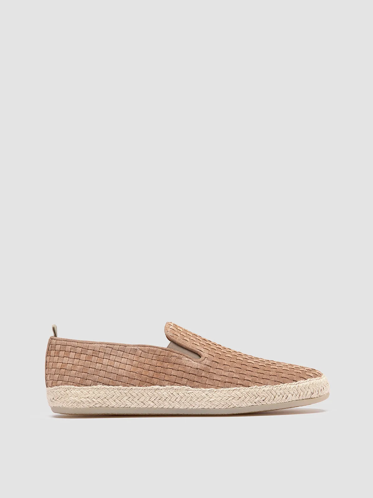 BOWLINE 001 - Taupe Woven Espadrille Shoes