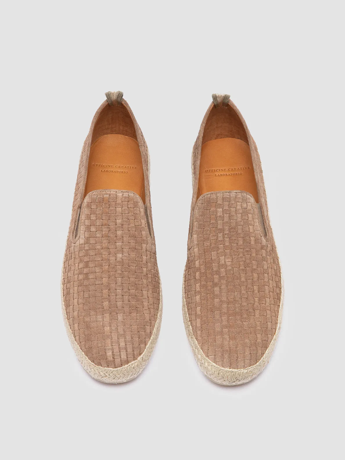 BOWLINE 001 - Taupe Woven Espadrille Shoes