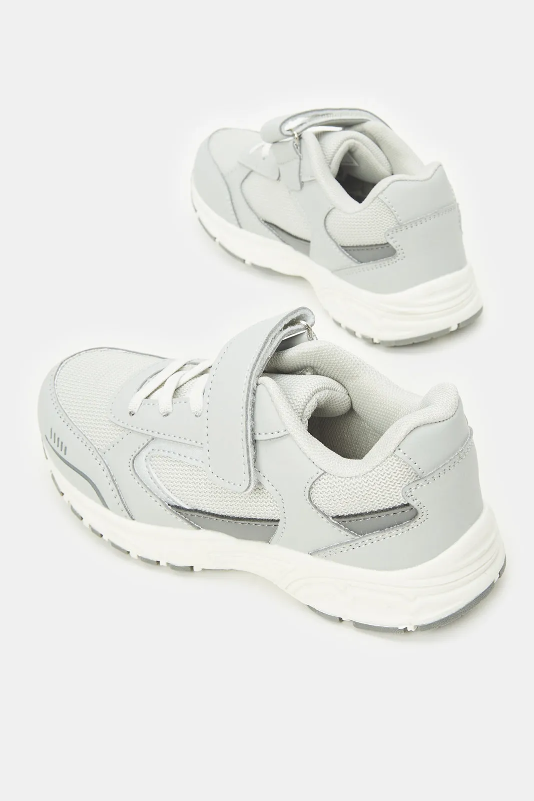 Boys Grey Colour Block Trainer