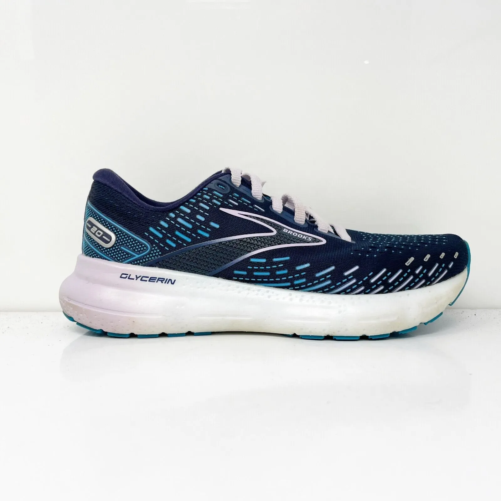 Brooks Womens Glycerin 20 1203691B499 Blue Running Shoes Sneakers Size 7 B