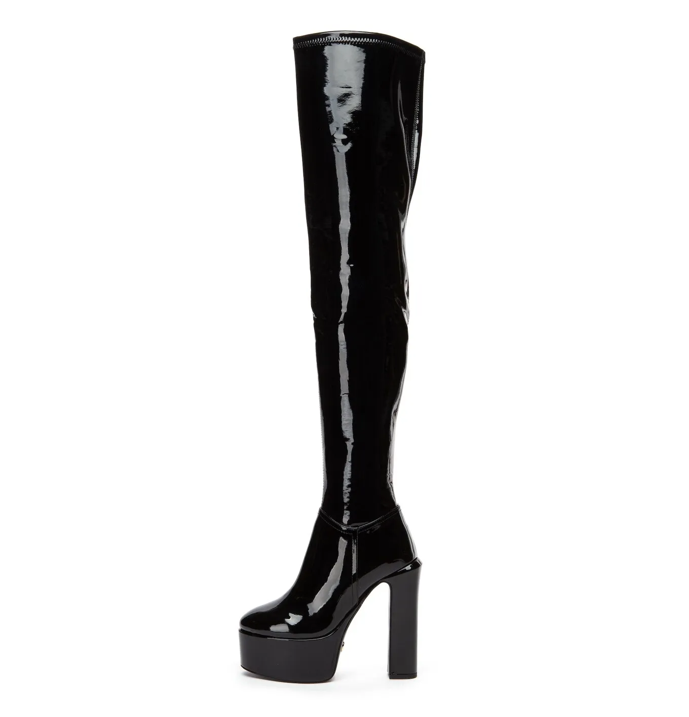 BRYANNA | BLACK SHINY  | THIGH BOOTS