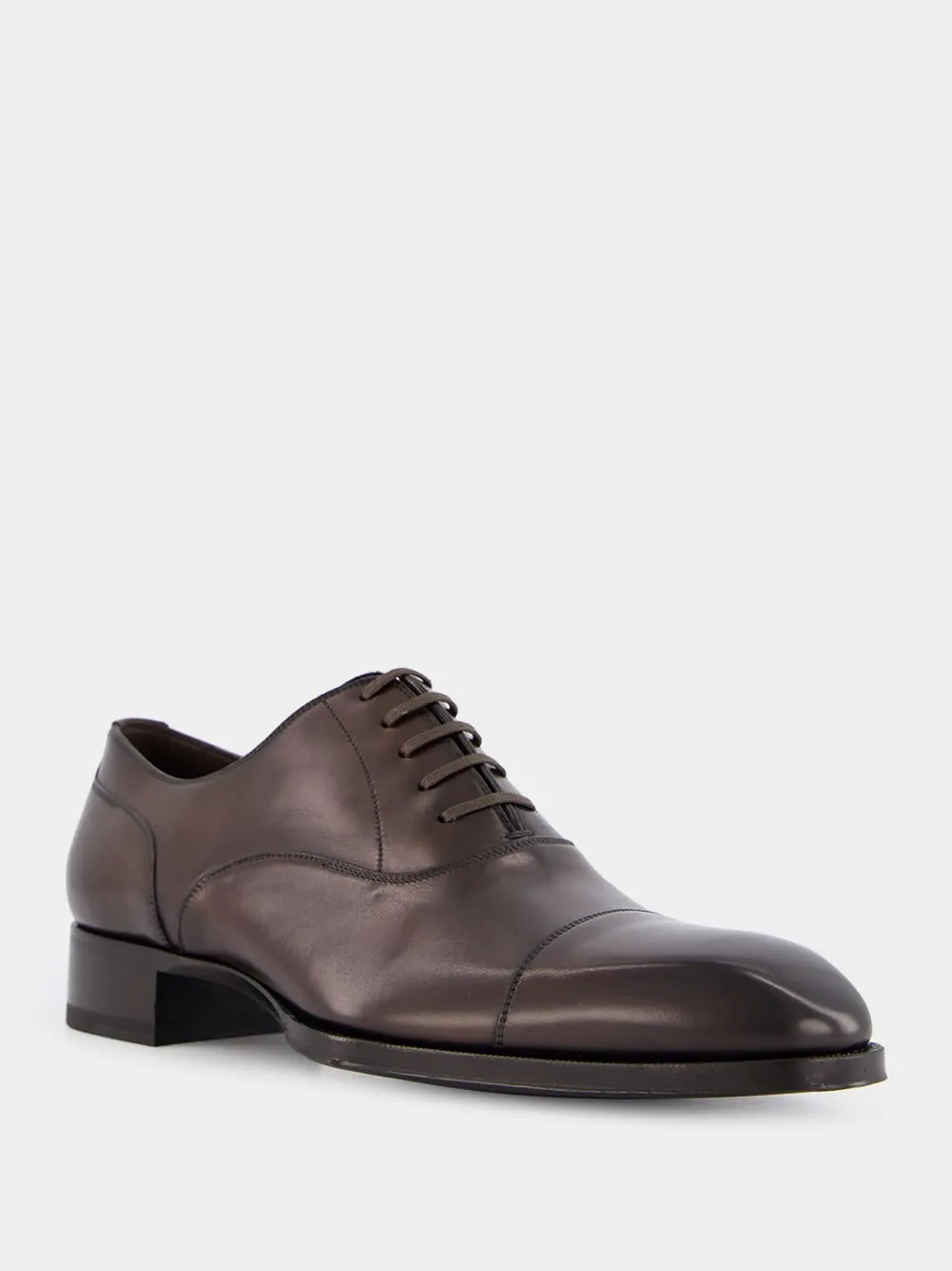 Burnished Leather Lace-Up Shoes