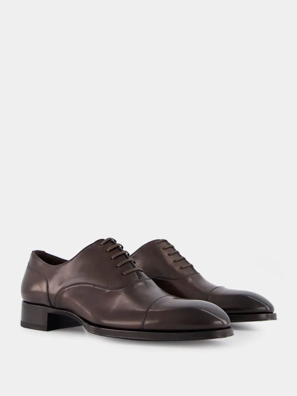 Burnished Leather Lace-Up Shoes