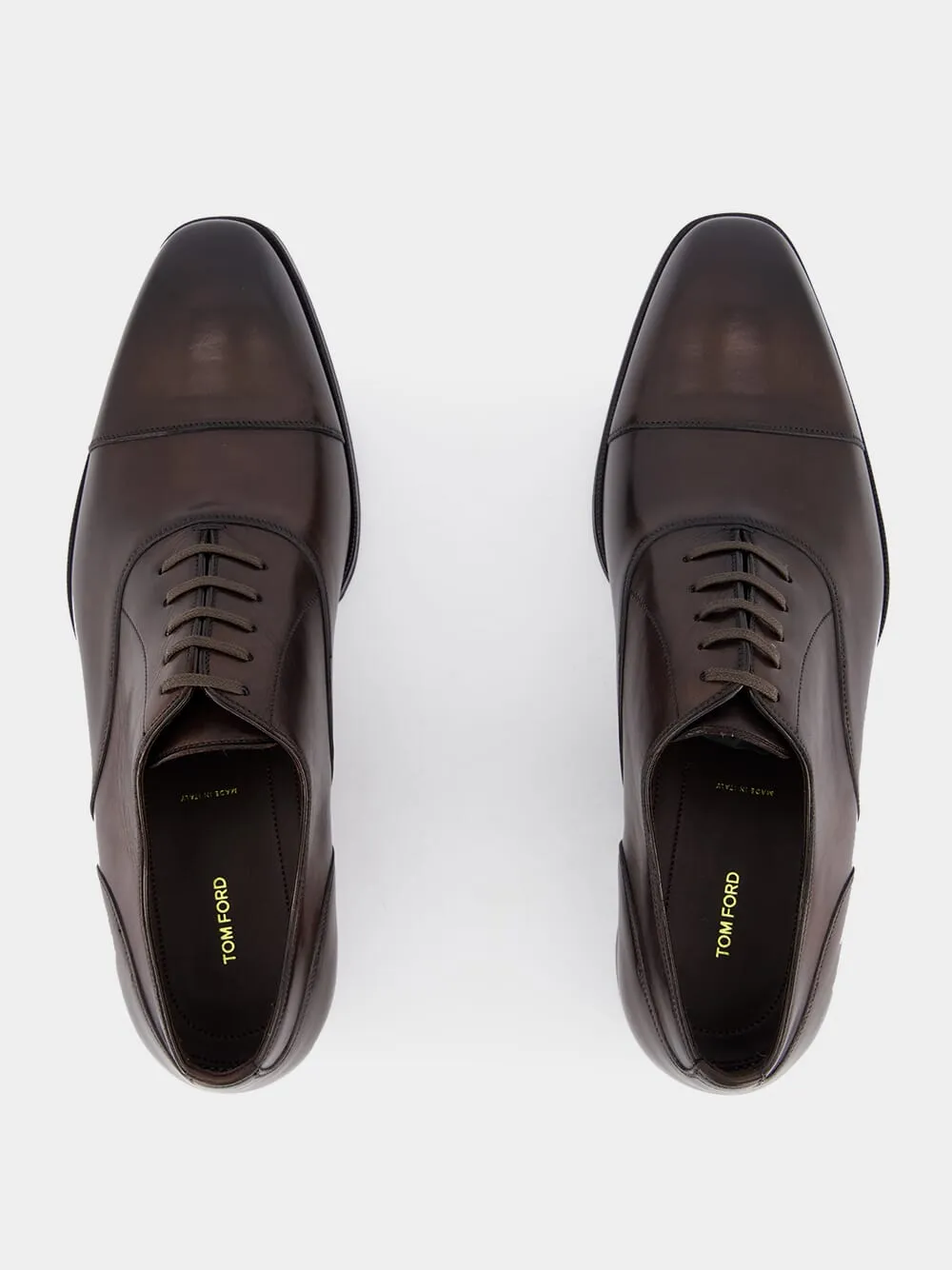 Burnished Leather Lace-Up Shoes