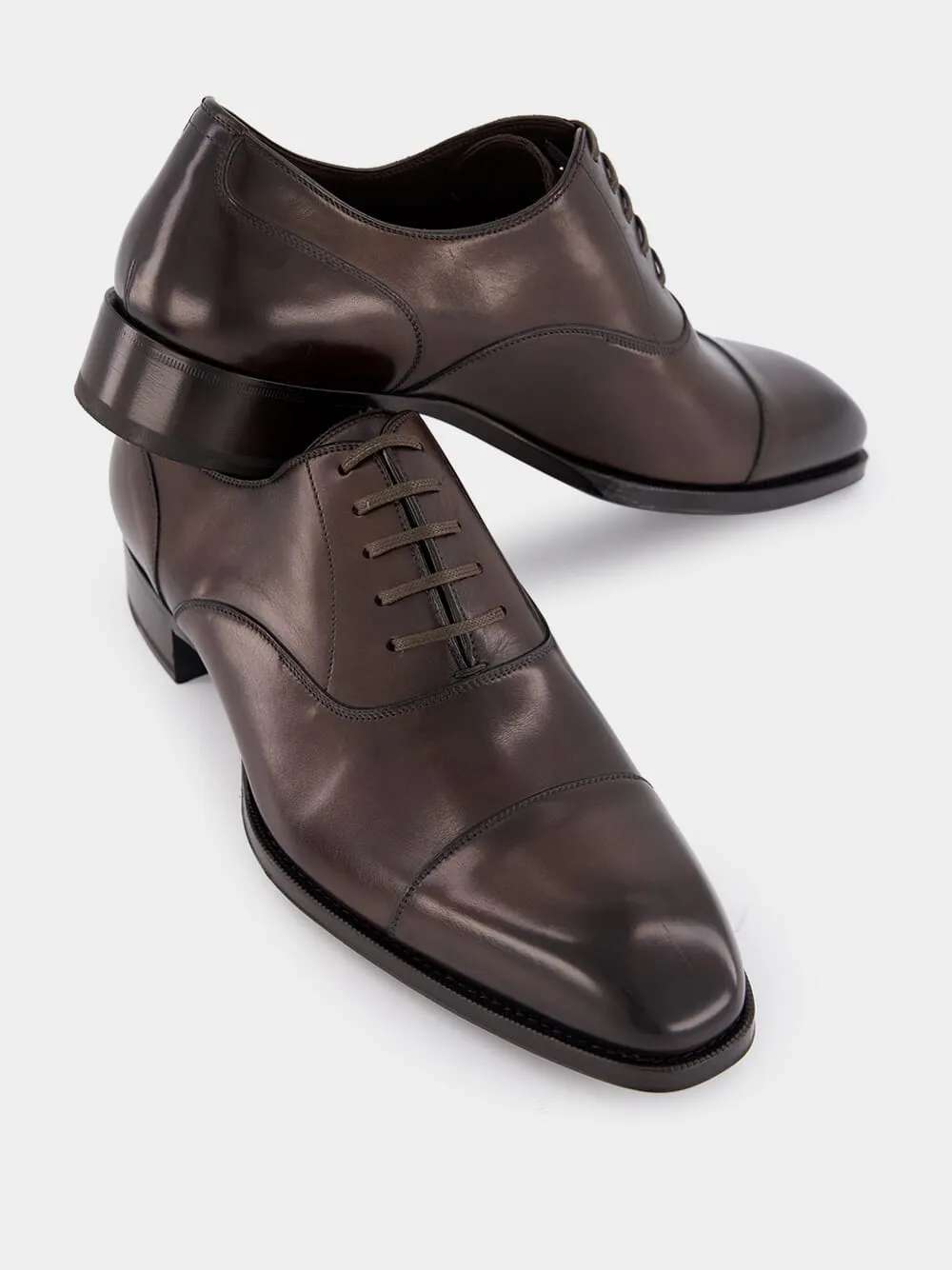 Burnished Leather Lace-Up Shoes