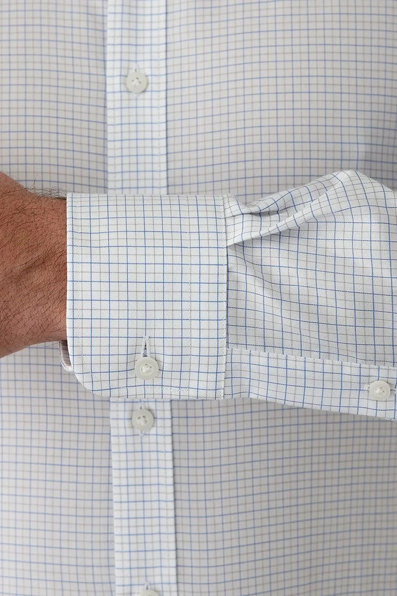 Cambridge Carlton Shirt in Sand and Blue Check - Shop Now.