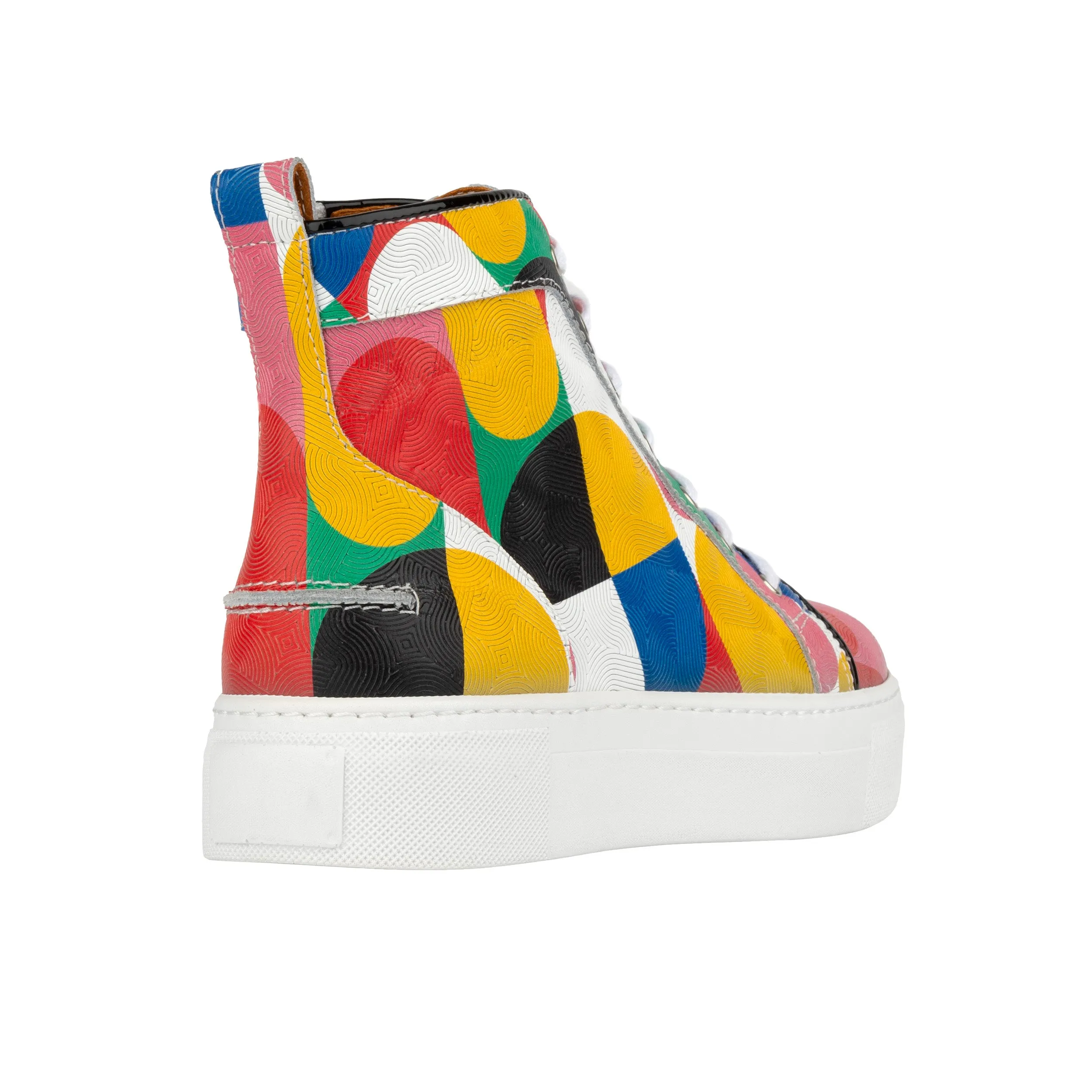 CAMILA HIGH GROOVY - Women's white sole high top Italian leather trainer