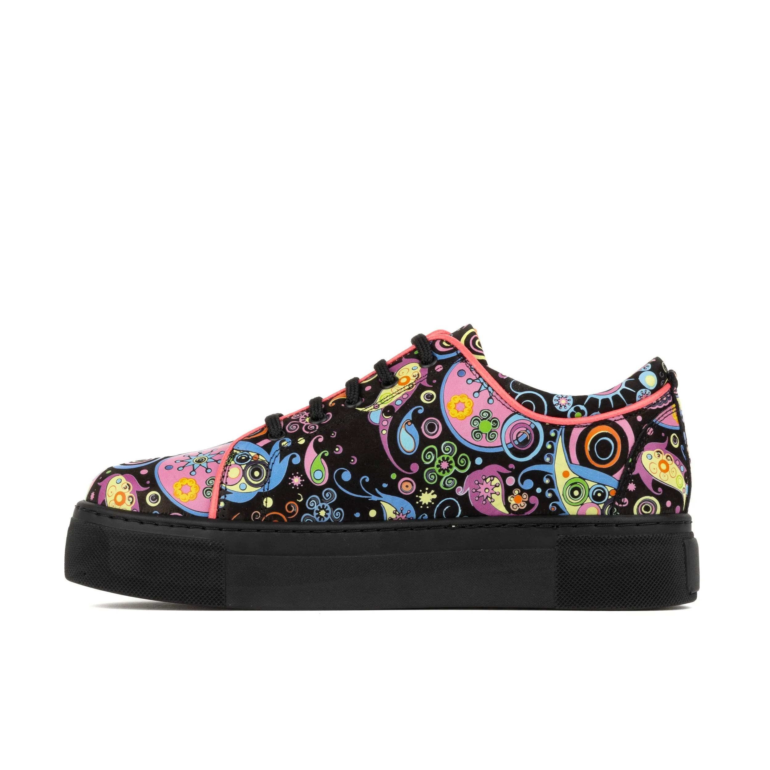 CAMILA UNIVERSE - Women's soft leather trainer with chunky black platform