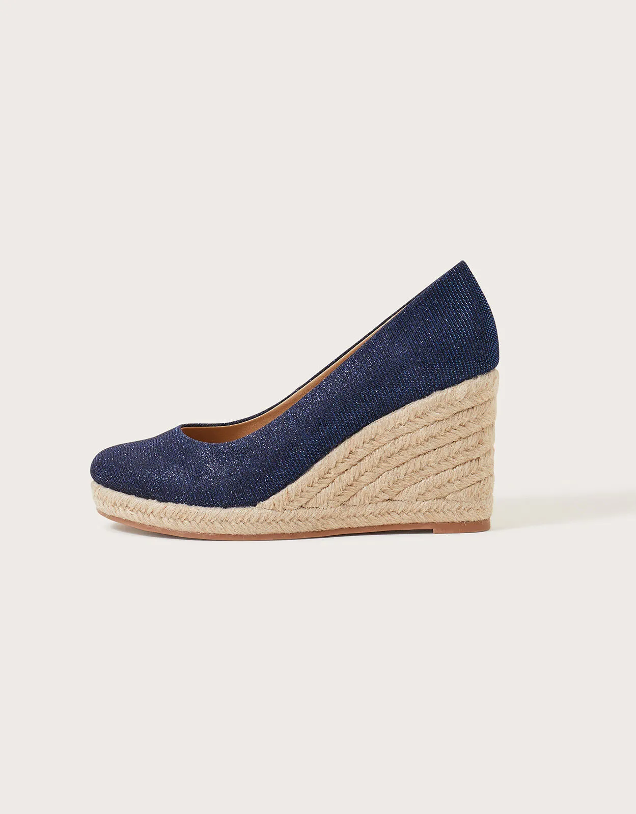 Canvas Espadrille Wedges Blue