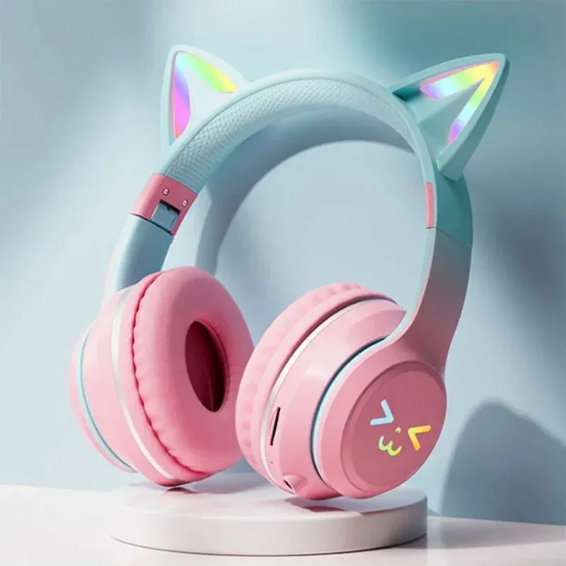 Cat's Ears Headset Little Girl Earphone Gift Suitable for Any Phone