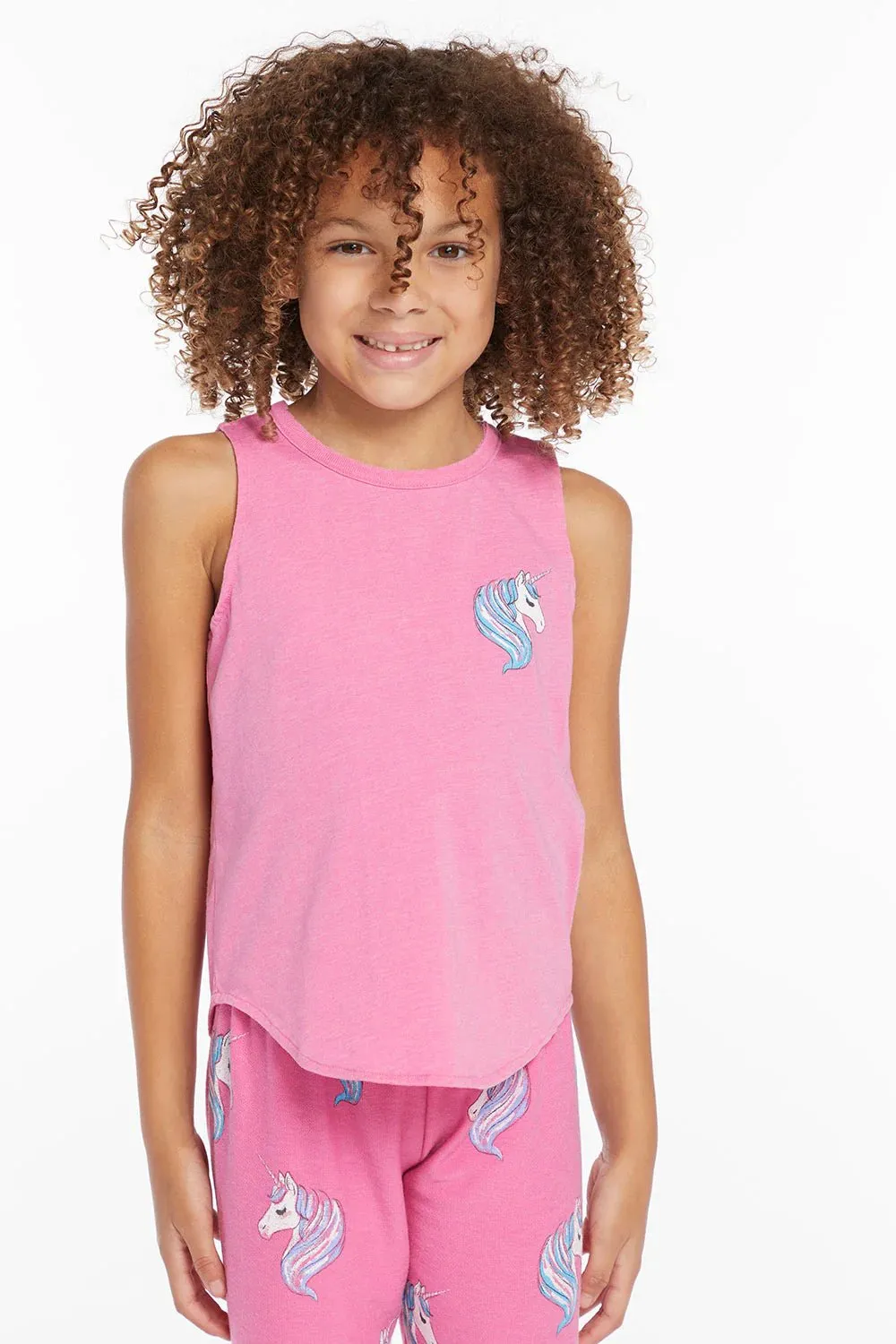 Chaser Kids Cotton Candy Unicorn Tank Top