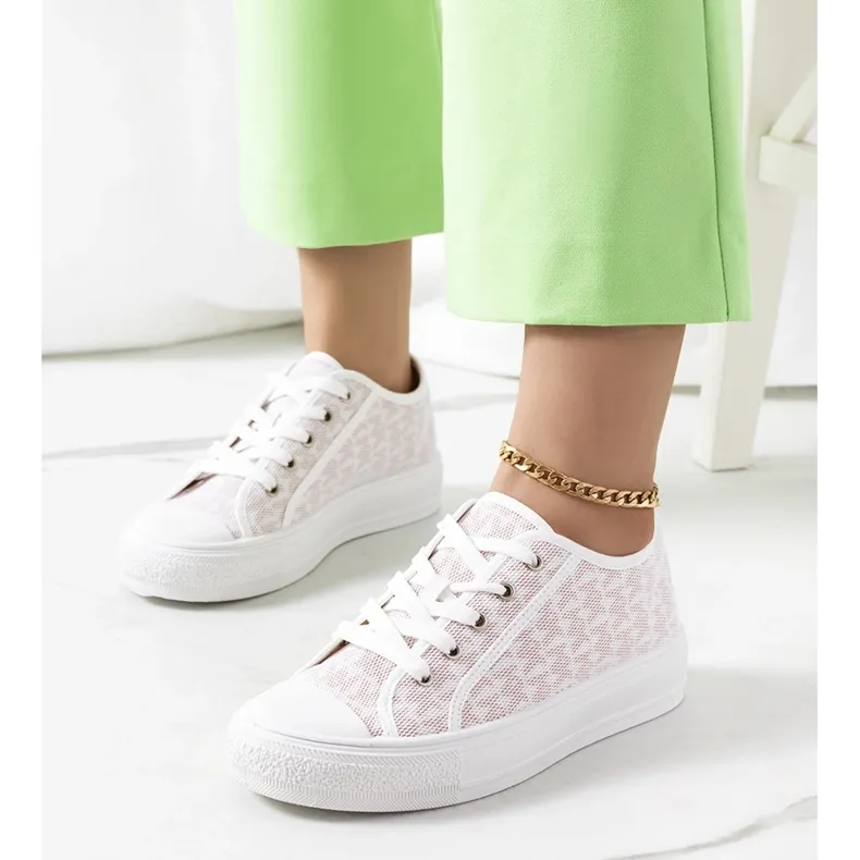 Chelms white and pink sneakers