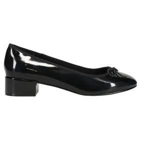 Cherish Patent Round Toe Block Heel Pumps