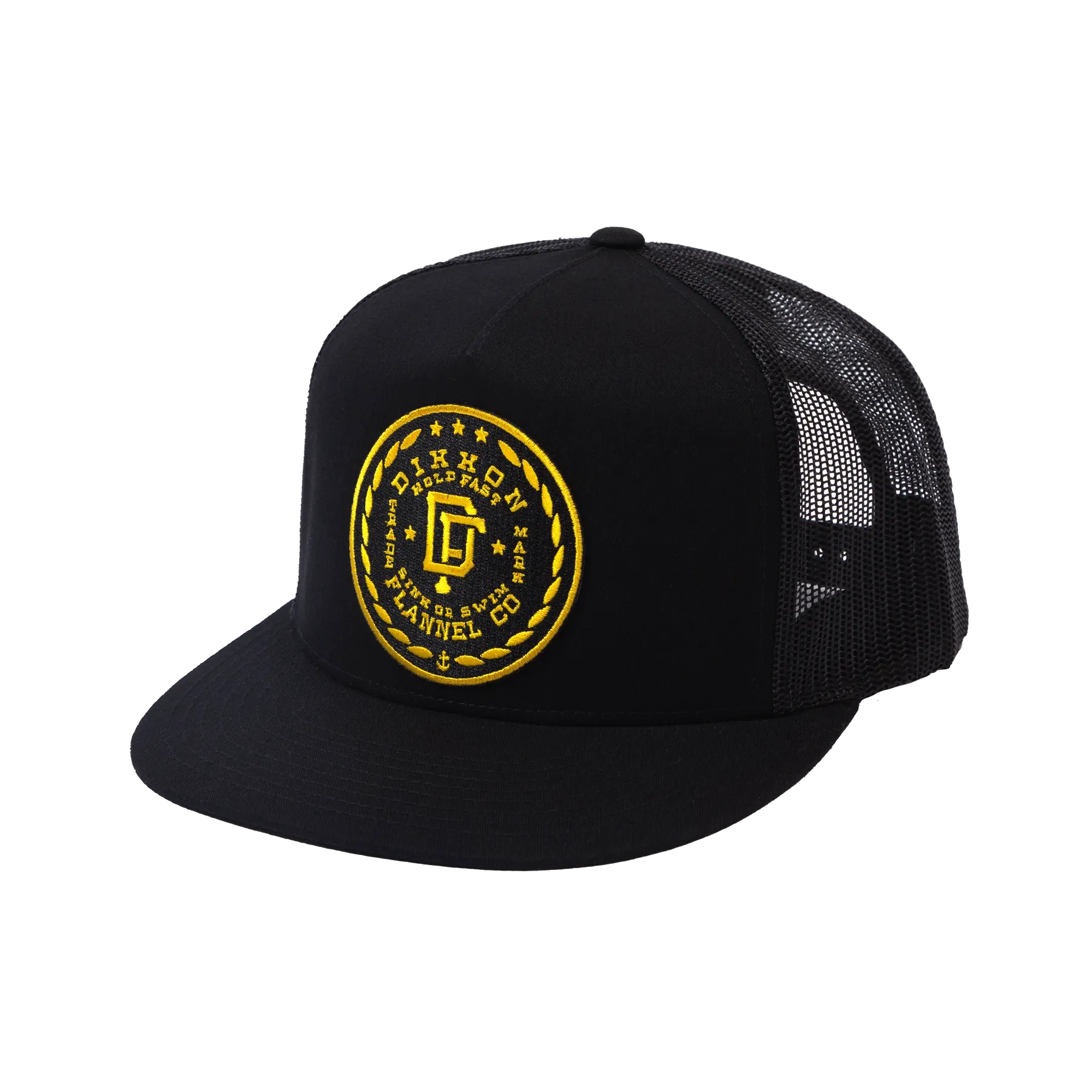 Class Flat Bill Trucker Snapback - Black & Gold