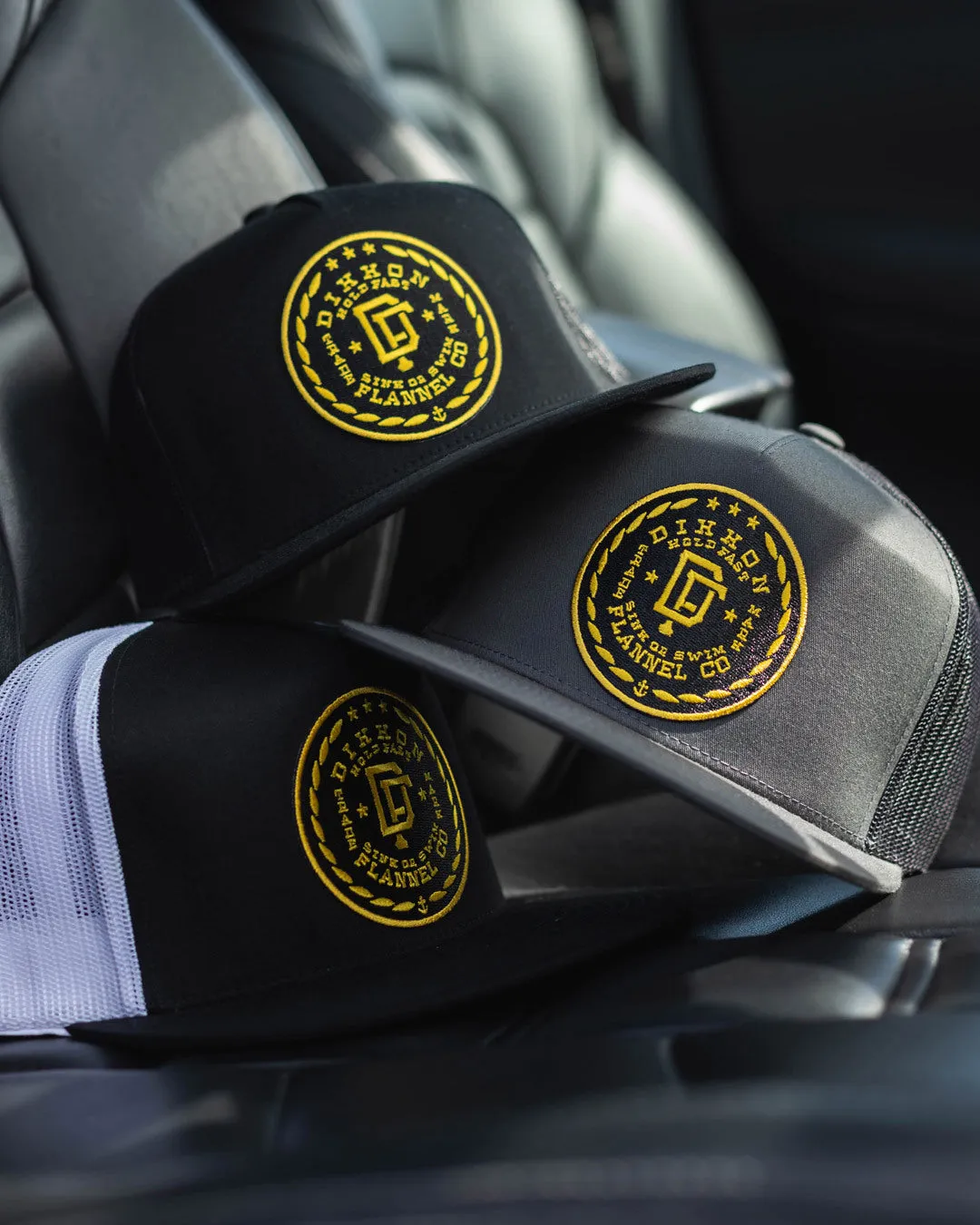 Class Flat Bill Trucker Snapback - Black & Gold