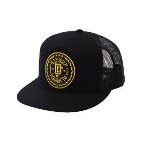 Class Flat Bill Trucker Snapback - Black & Gold