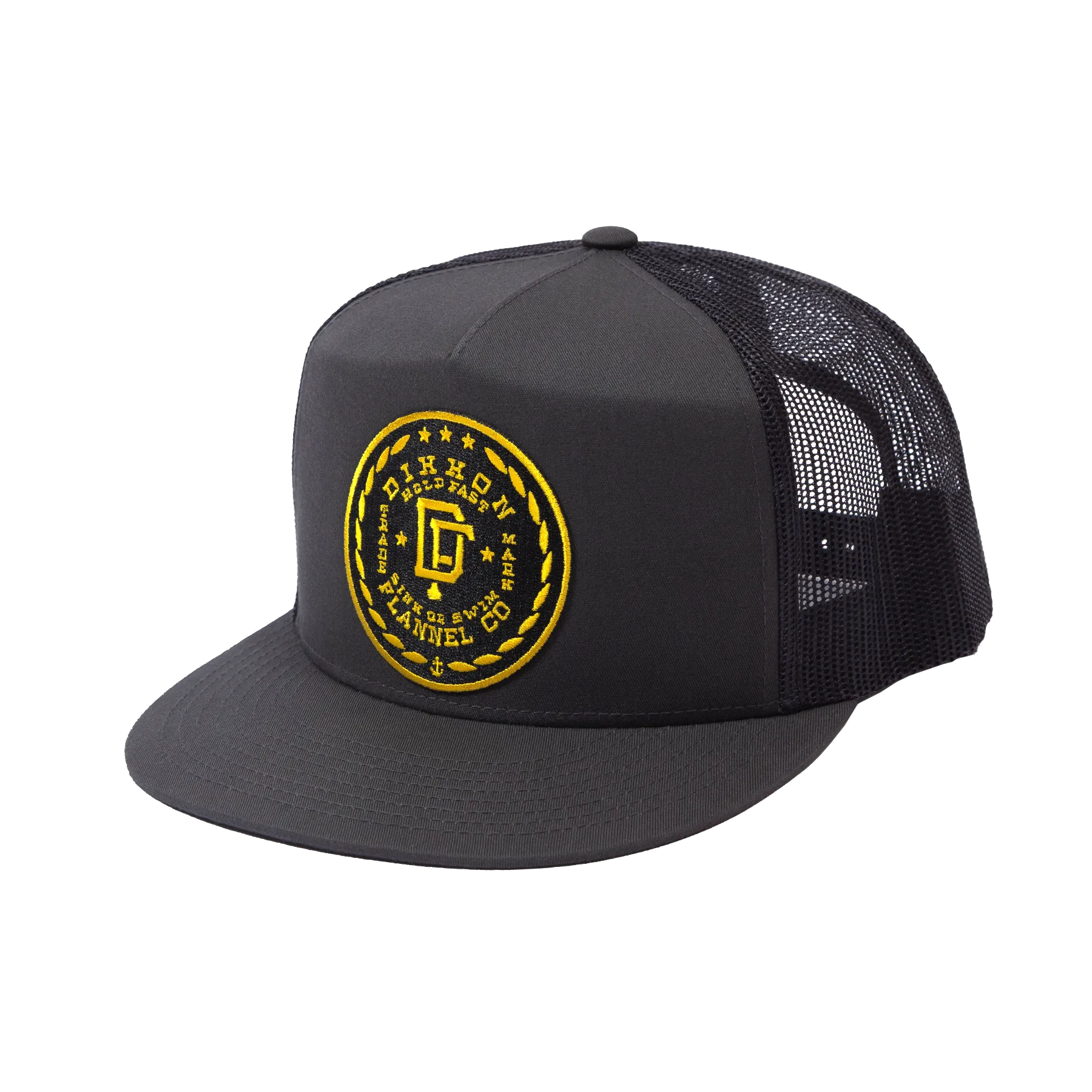 Class Flat Bill Trucker Snapback - Black & Gold