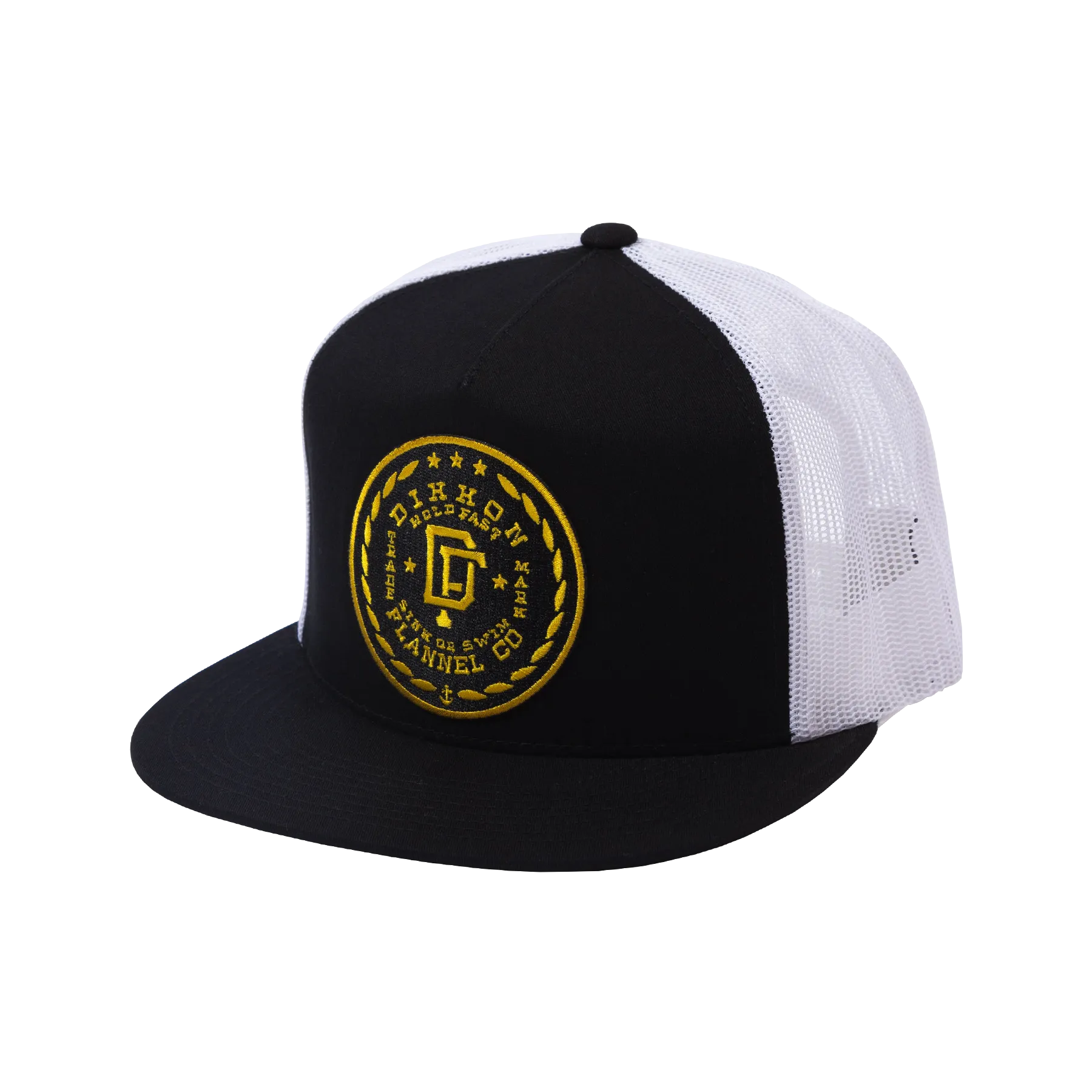 Class Flat Bill Trucker Snapback - Black & Gold