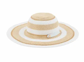 Collapsible Straw Hat in White