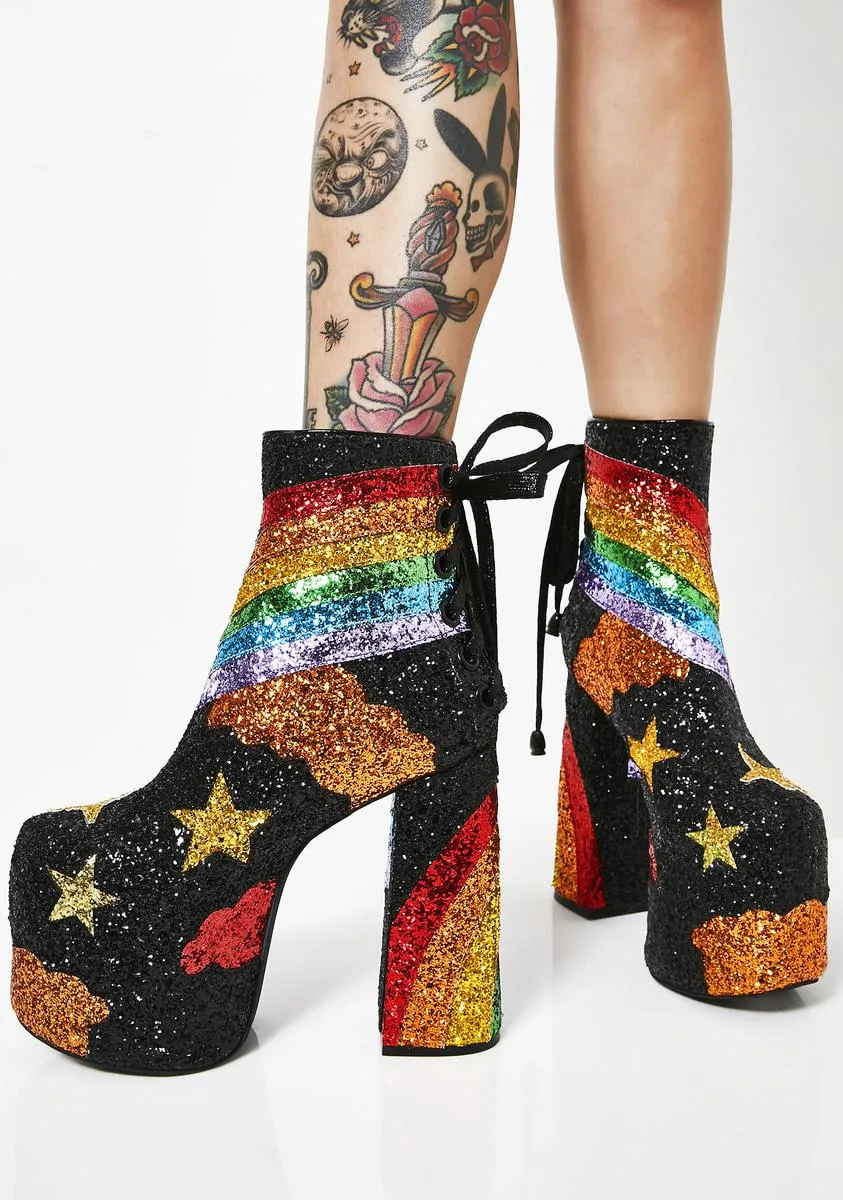 Colorful Glitter Boots