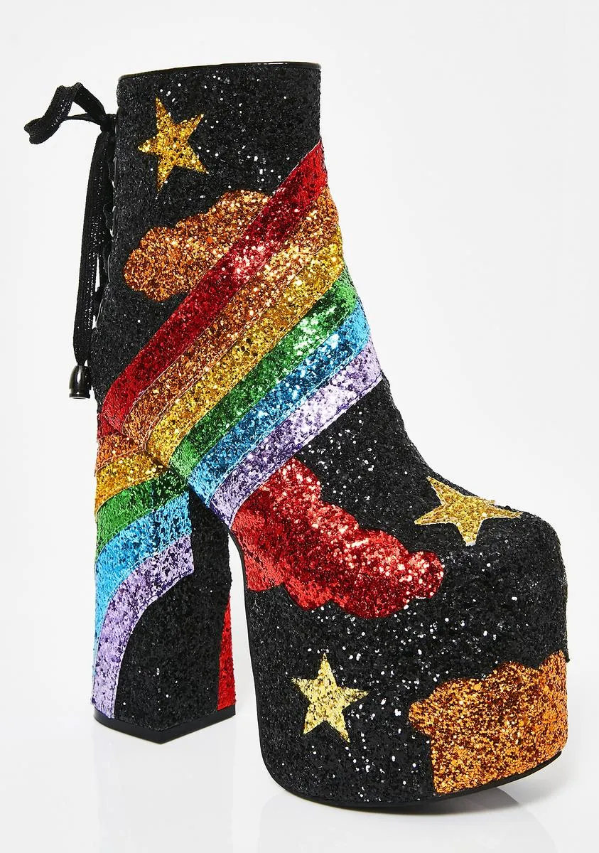 Colorful Glitter Boots