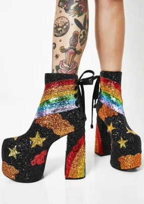 Colorful Glitter Boots