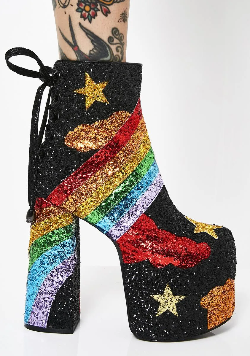 Colorful Glitter Boots