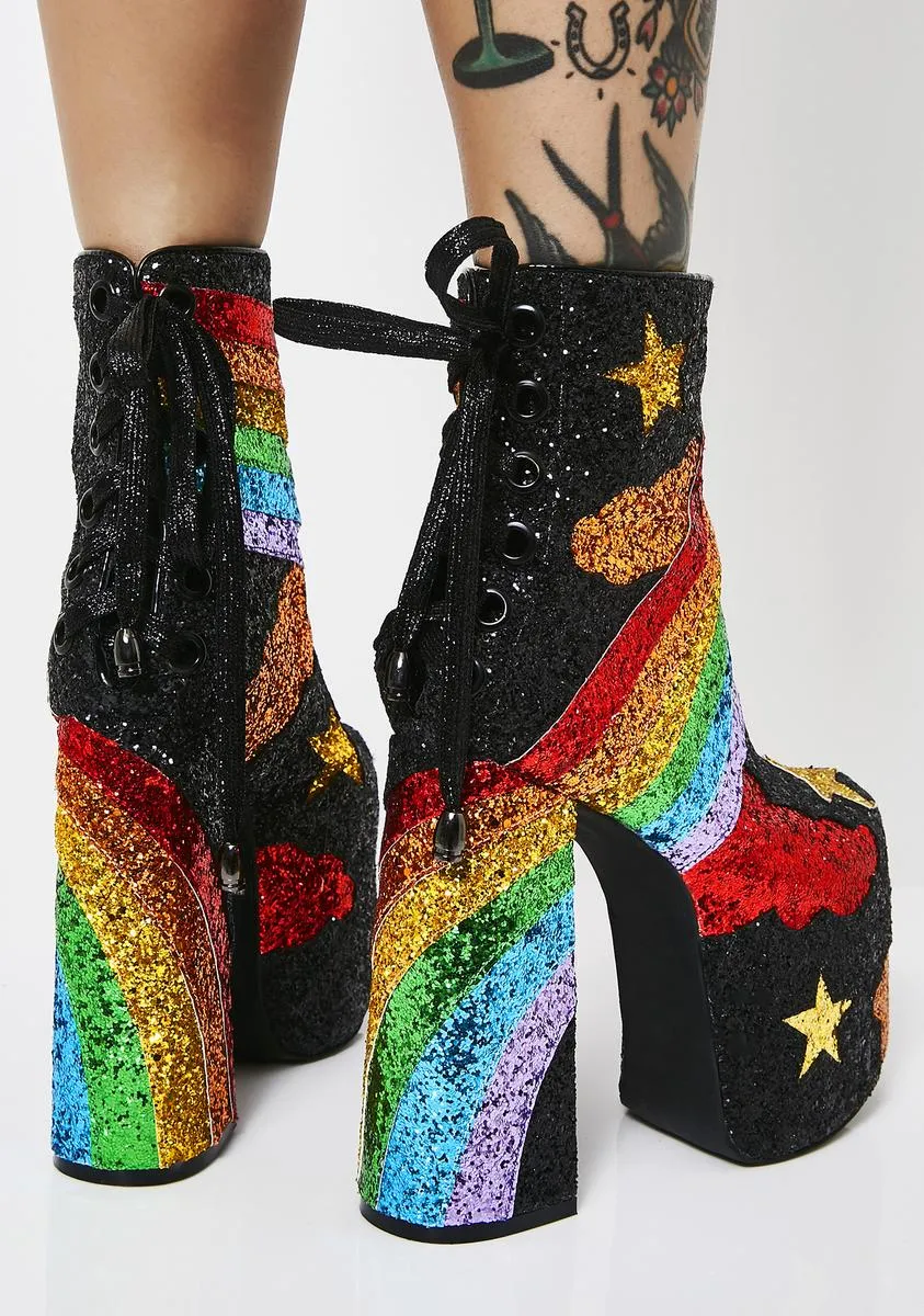 Colorful Glitter Boots