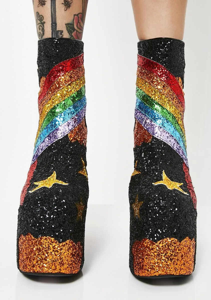 Colorful Glitter Boots