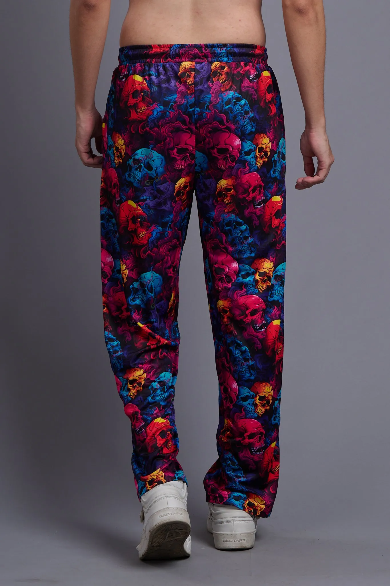 Colourful Skull Printed Joggers for Men