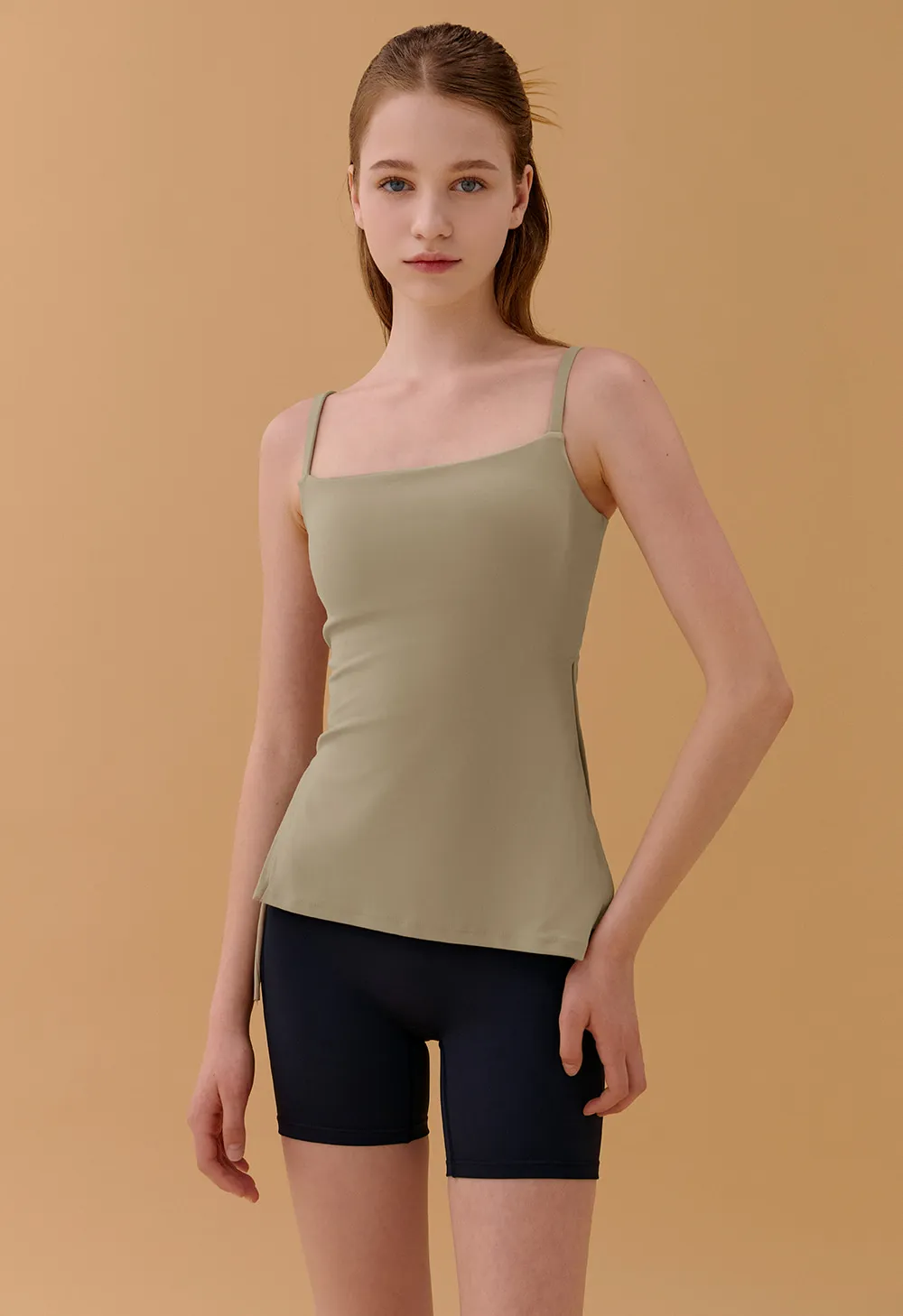 Conch Wear Blanc Unbalanced Sleeveless Bra Top