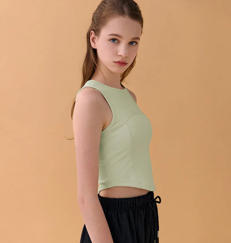 Conch Wear Solid Crop Sleeveless Bra Top