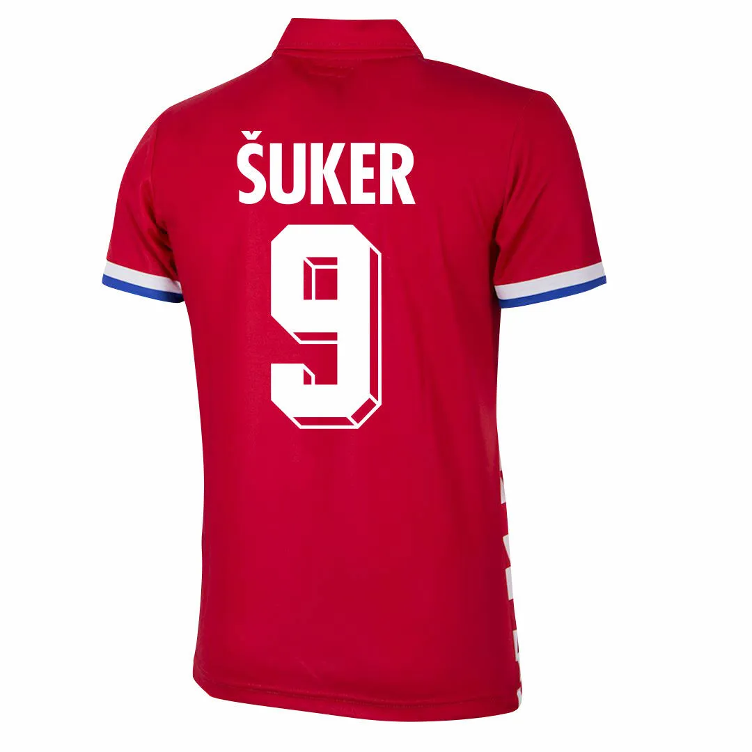 COPA Football - Croatia Retro Football Shirt 1992 + Suker 9