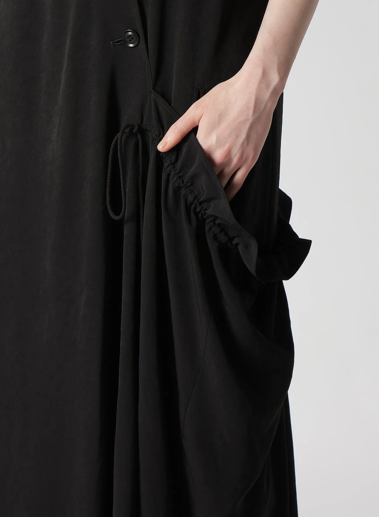 CREPE de CHINE HALF SLEEVE DRAPED DRESS