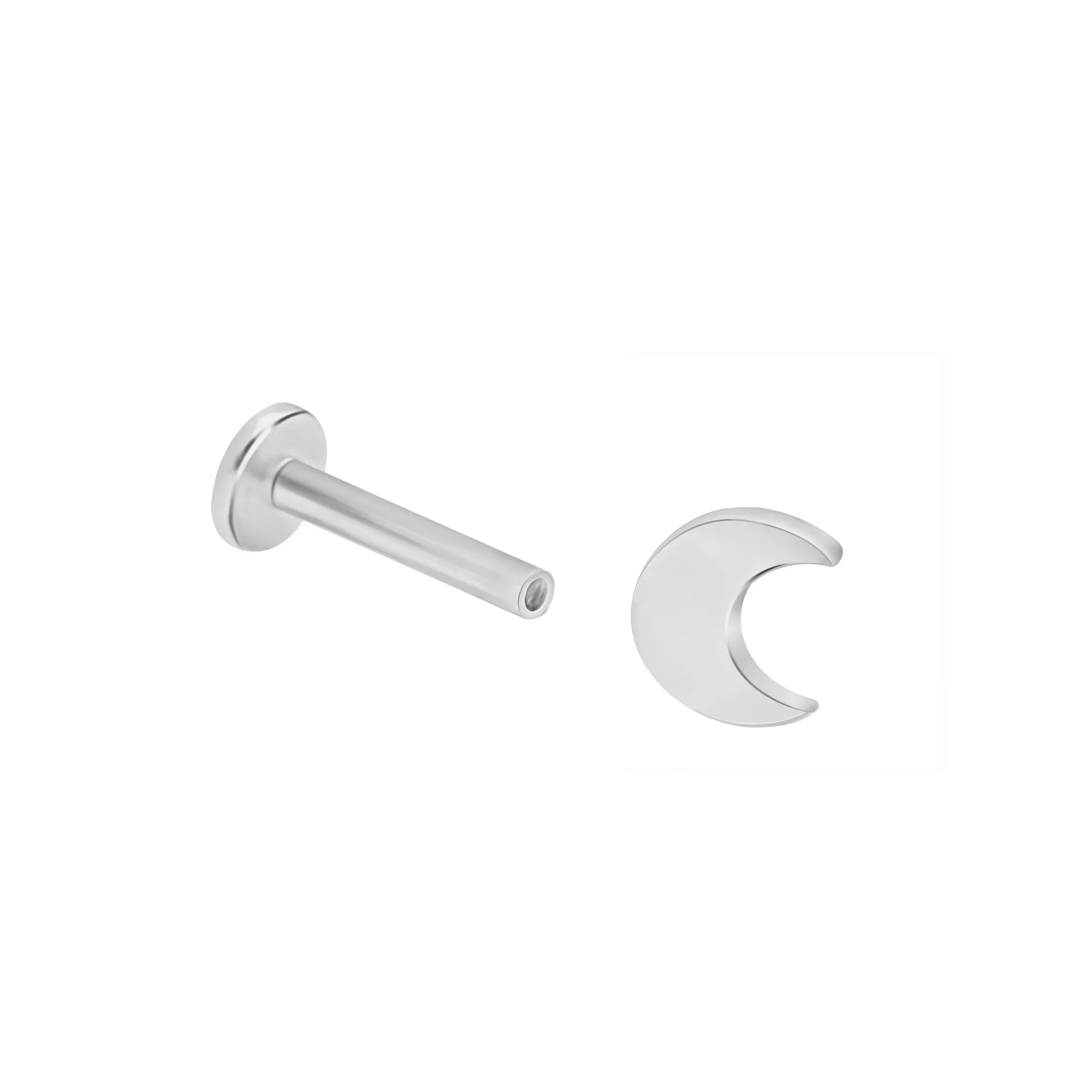 Crescent Moon Flat Back Stud