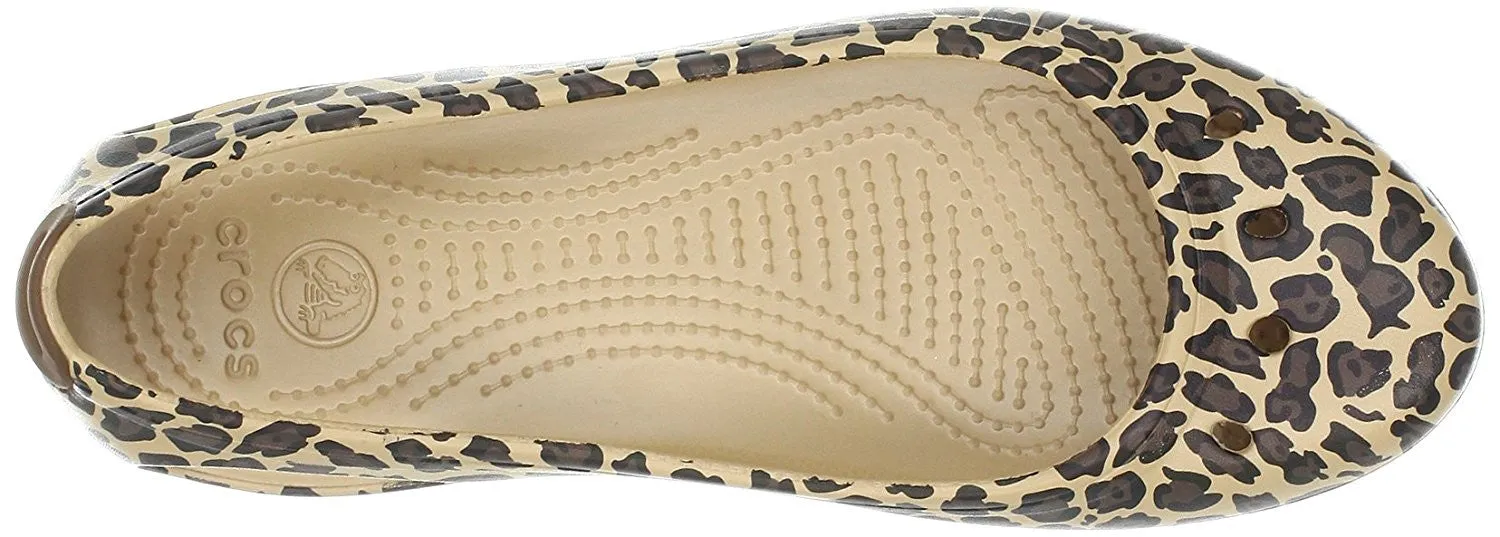 crocs Women's Kadee Leopard Flat