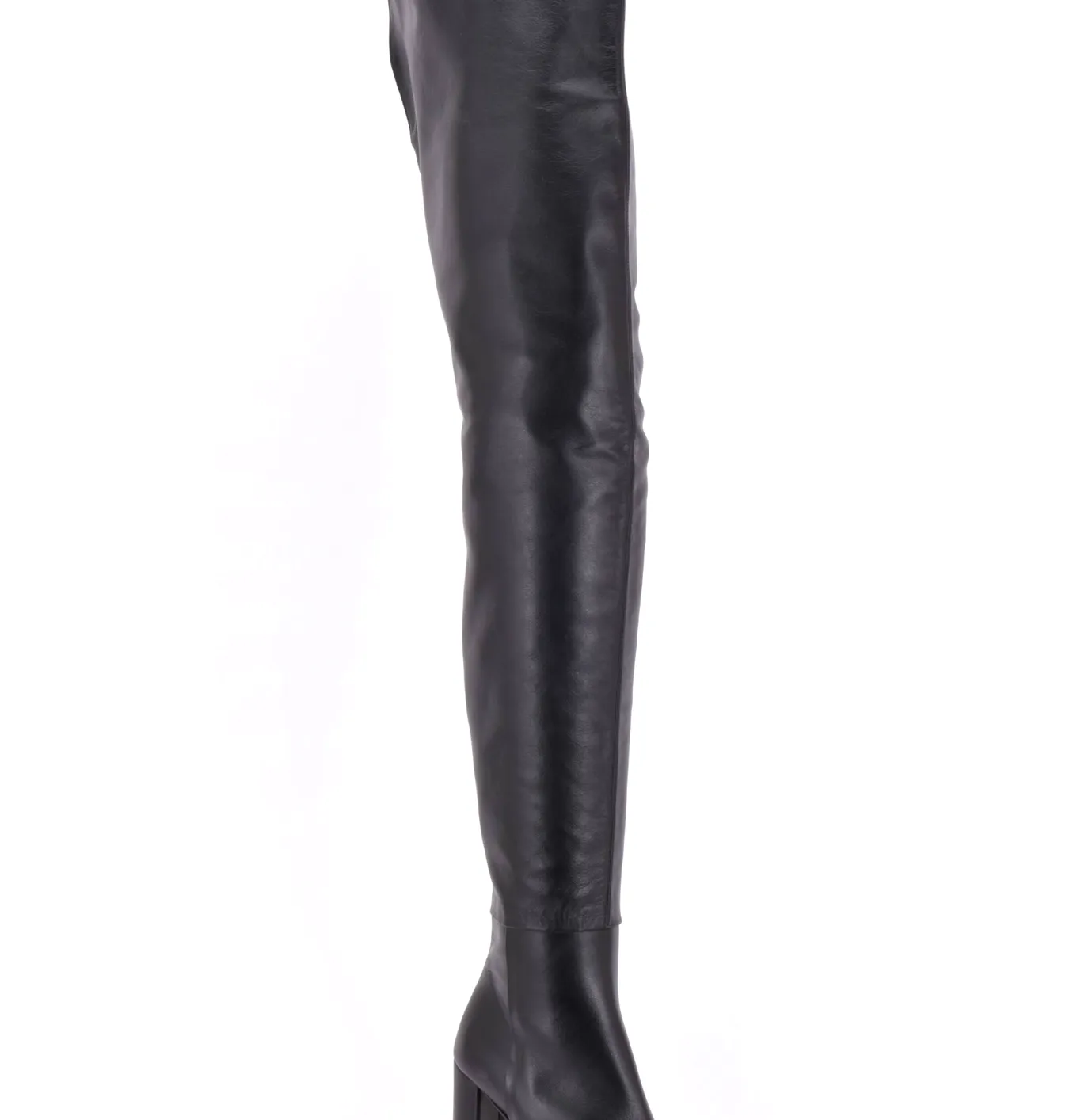 Crotch high boots with 10cm  heels in real leather